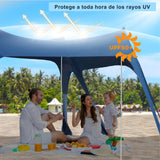 Carpa de Playa Portátil 3x3m con Protección Solar UPF 50+ | Refugio Ligero y Familiar