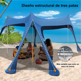 Carpa de Playa Portátil 3x3m con Protección Solar UPF 50+ | Refugio Ligero y Familiar